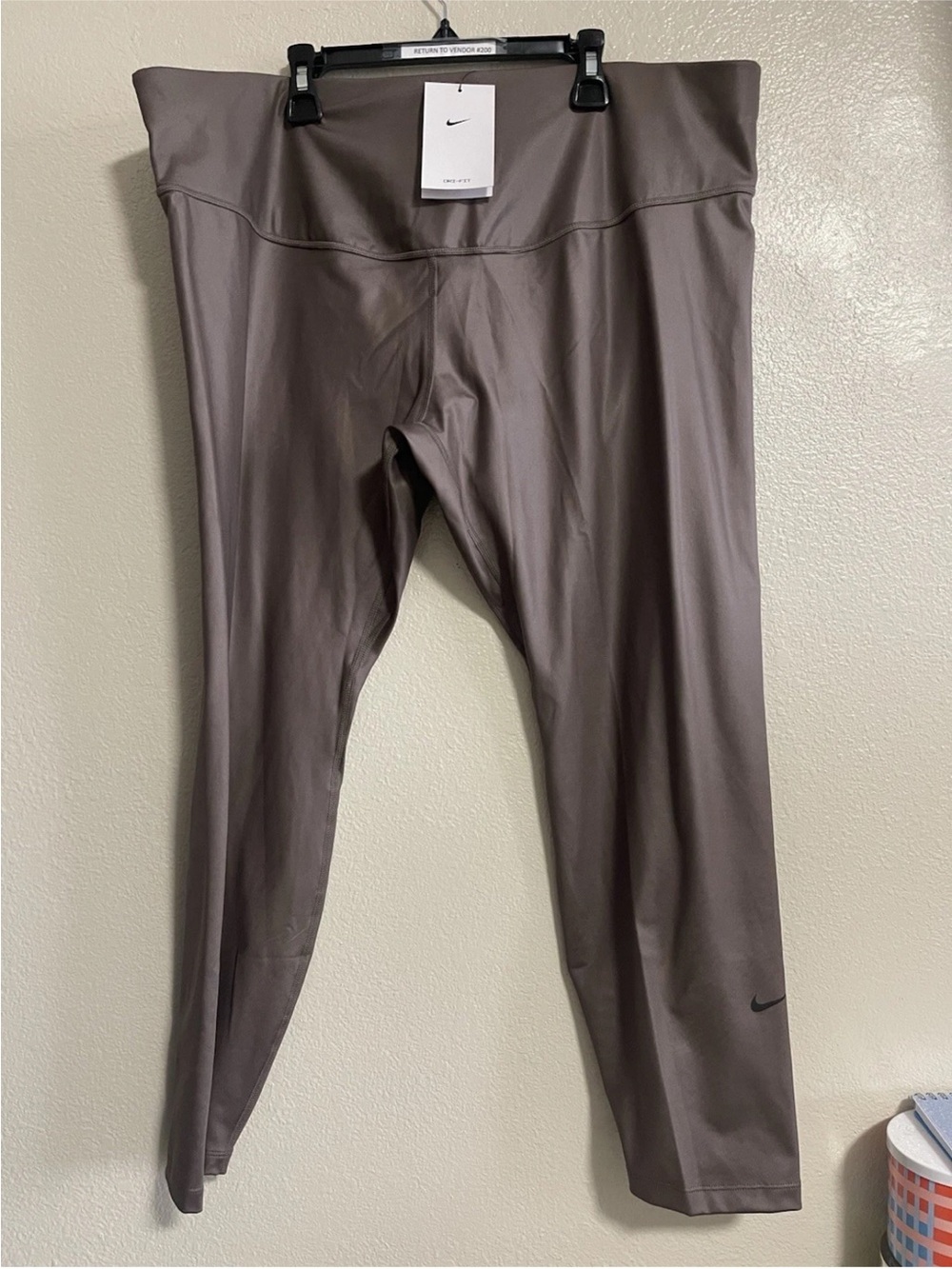 Nike One Leggings 7/8 Lengths Mid Rise Shine Brown Plus Size 2X